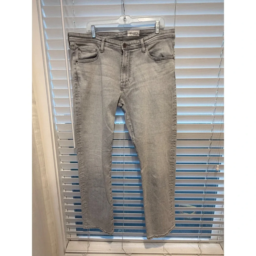AG Adriano Goldschmied Graduate Tailored Grey Jeans Mens 36x32 Italian Fabric